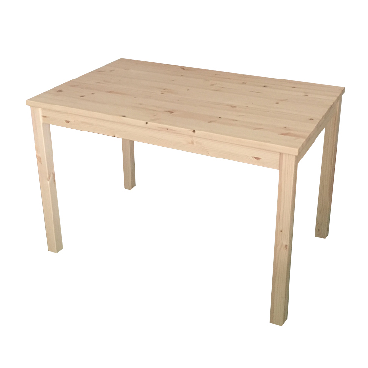 パイン無垢集成材　木製脚幕板テーブル